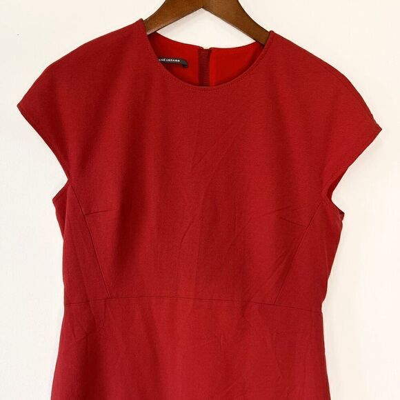 Rene Lezard Red Cap Sleeve Shift Dress - Picture 3 of 9